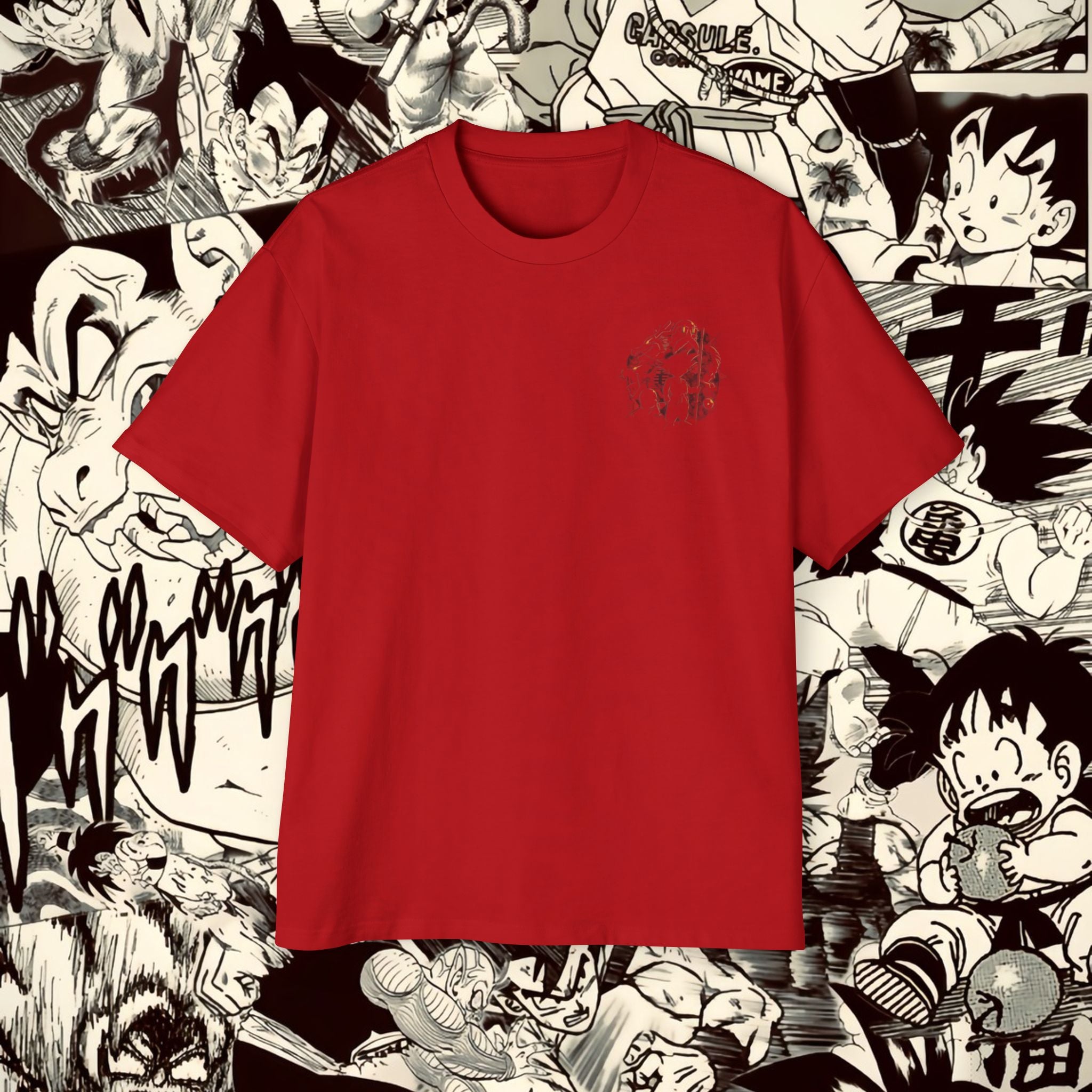Divine Goku Inspired Oversized Tee - Comic Style Graphic Tee