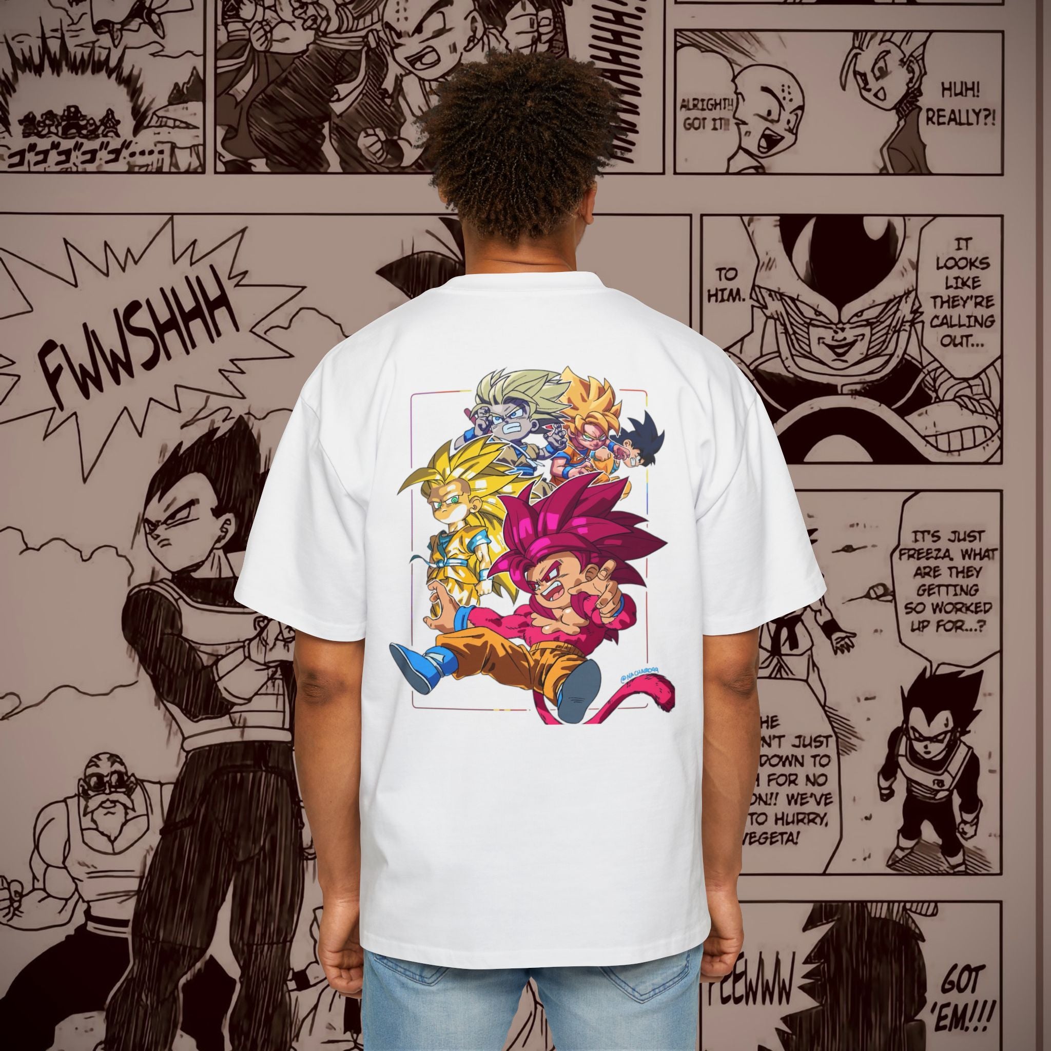 Dragon Ball Z Men's Oversized Tee - Retro Anime Graphic T-Shirt