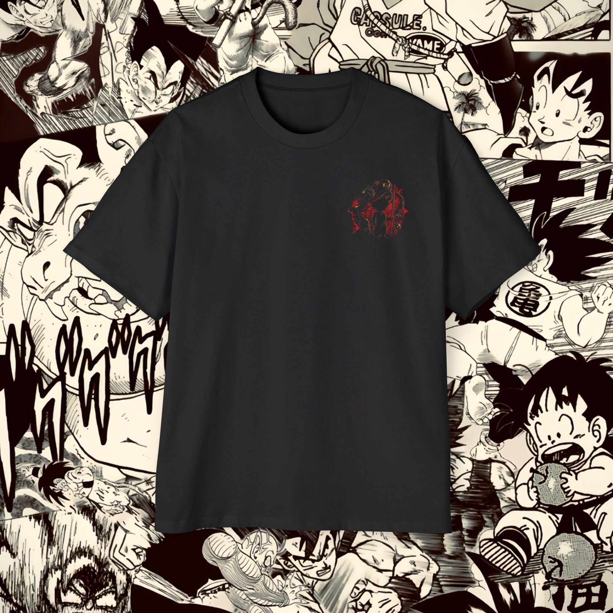 Divine Goku Inspired Oversized Tee - Comic Style Graphic Tee