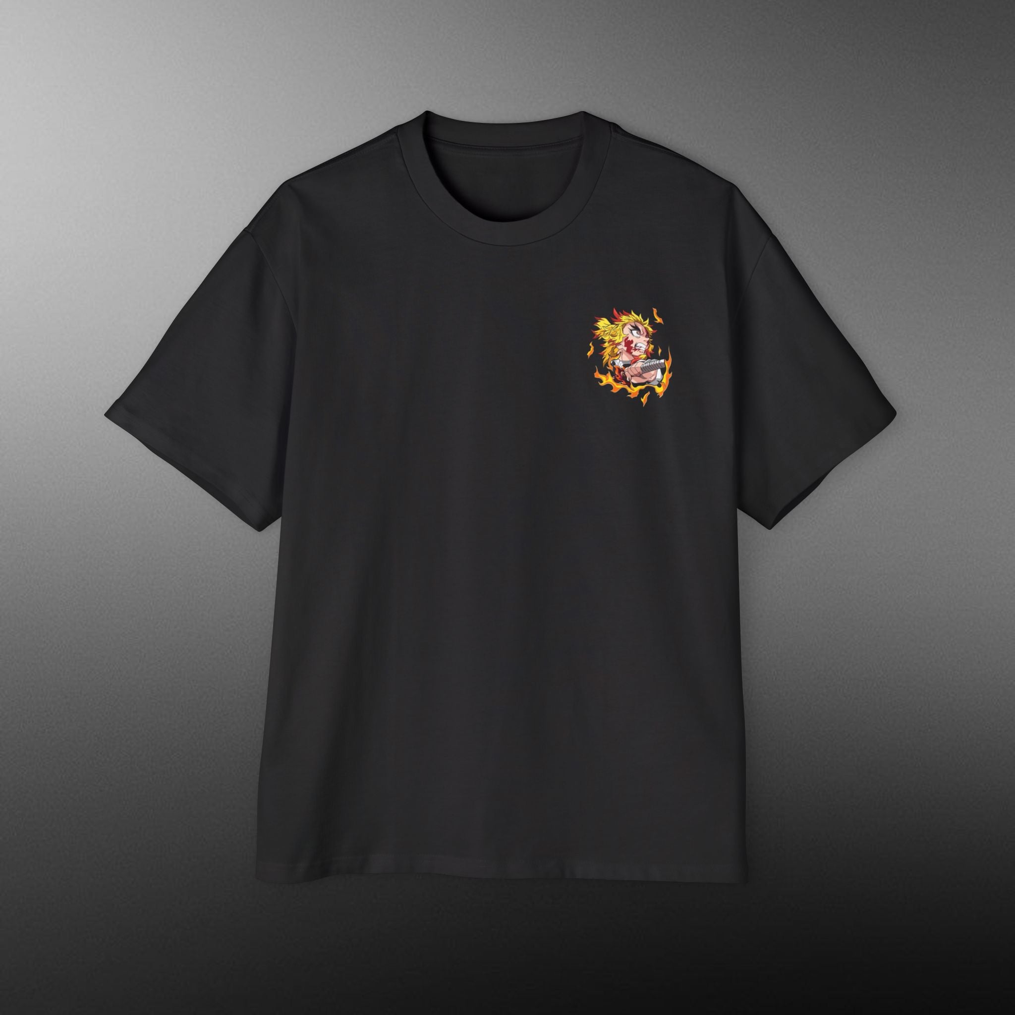 “Burn With Honor” Heavy Oversized Graphic Tee - Anime Inspired Design