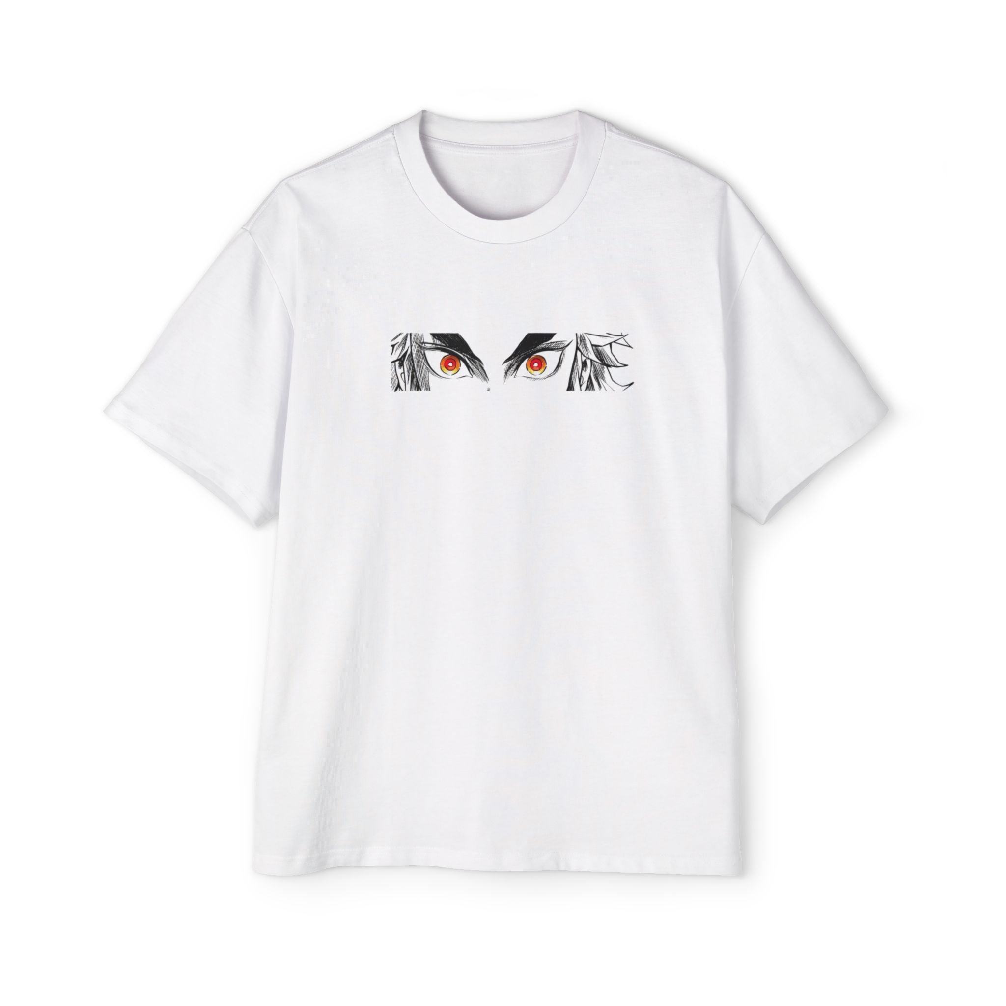 “Blazing Heart” Men's Heavy Oversized Graphic Tee with Eye and Sword Design