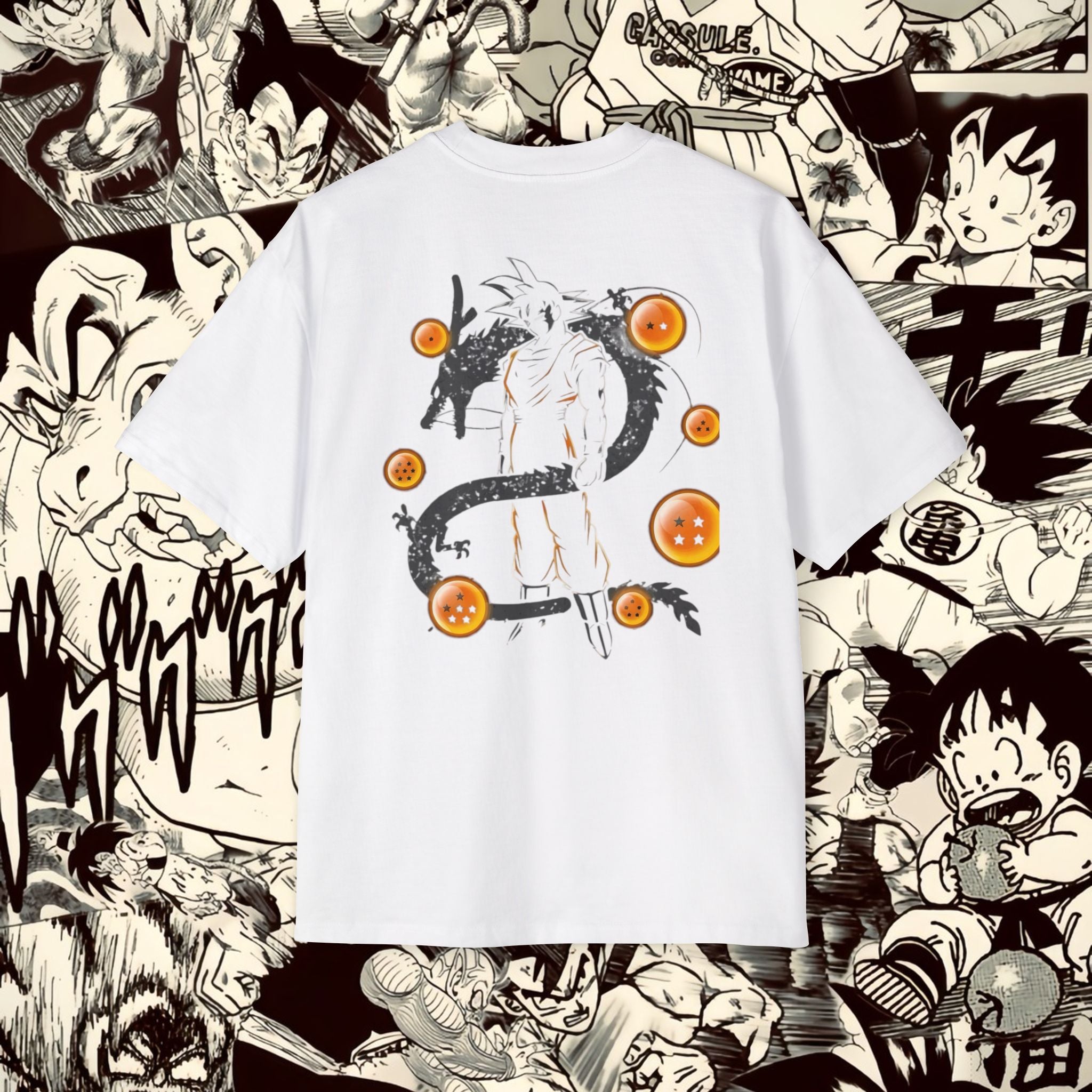 Divine Goku Inspired Oversized Tee - Comic Style Graphic Tee