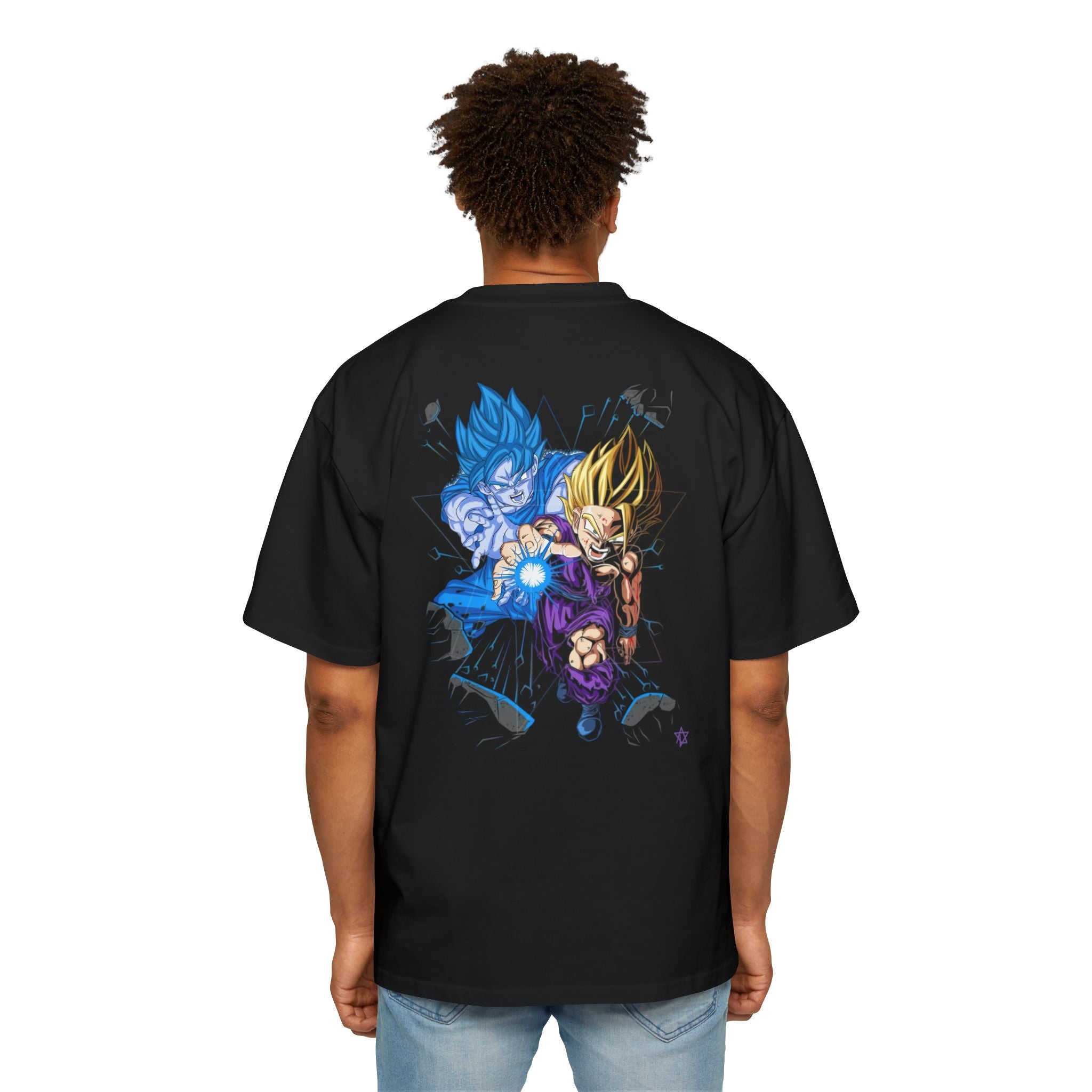 Goku x Gohan: Limitless Men's Heavy Oversized Tee, Graphic Tee, Casual Wear, Streetwear, Unisex Style