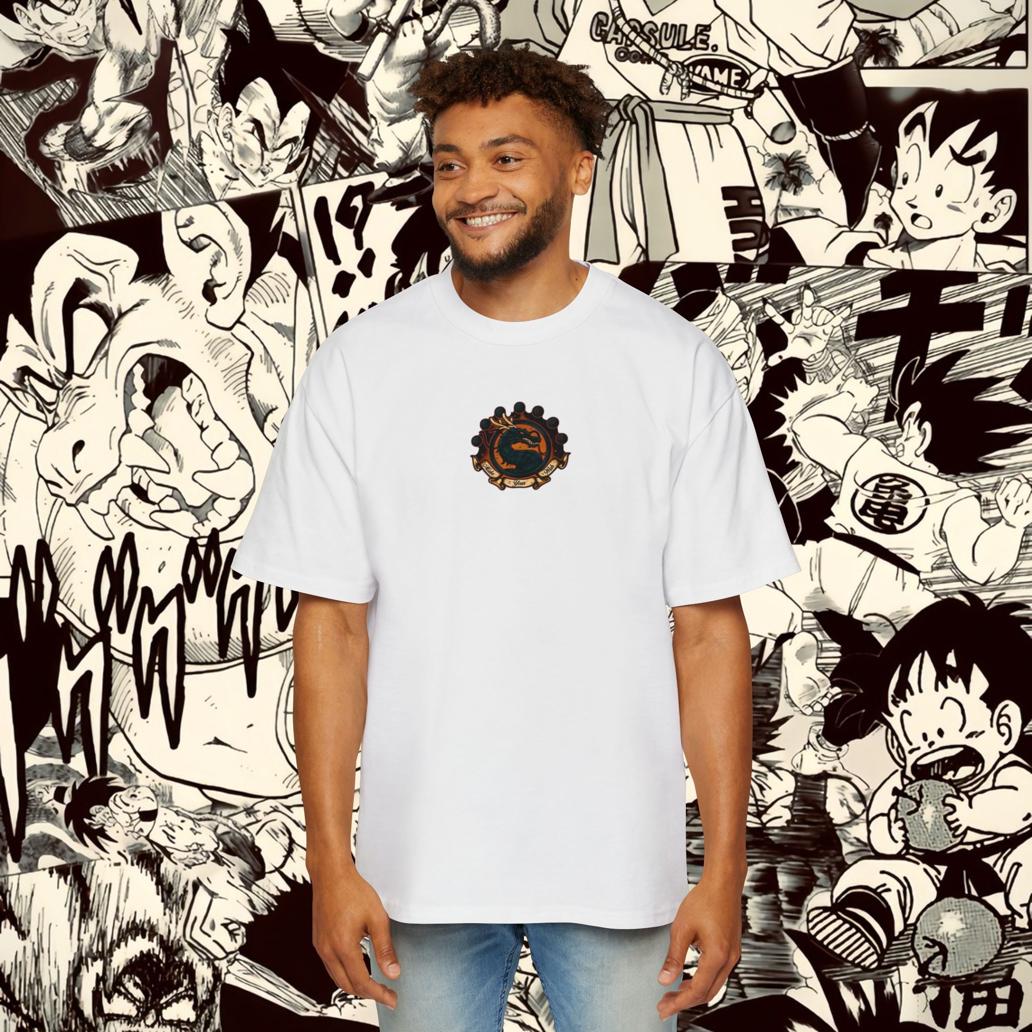 Shenron Dragonball Inspired Heavy Oversized Tee - Vintage Anime Graphic Shirt