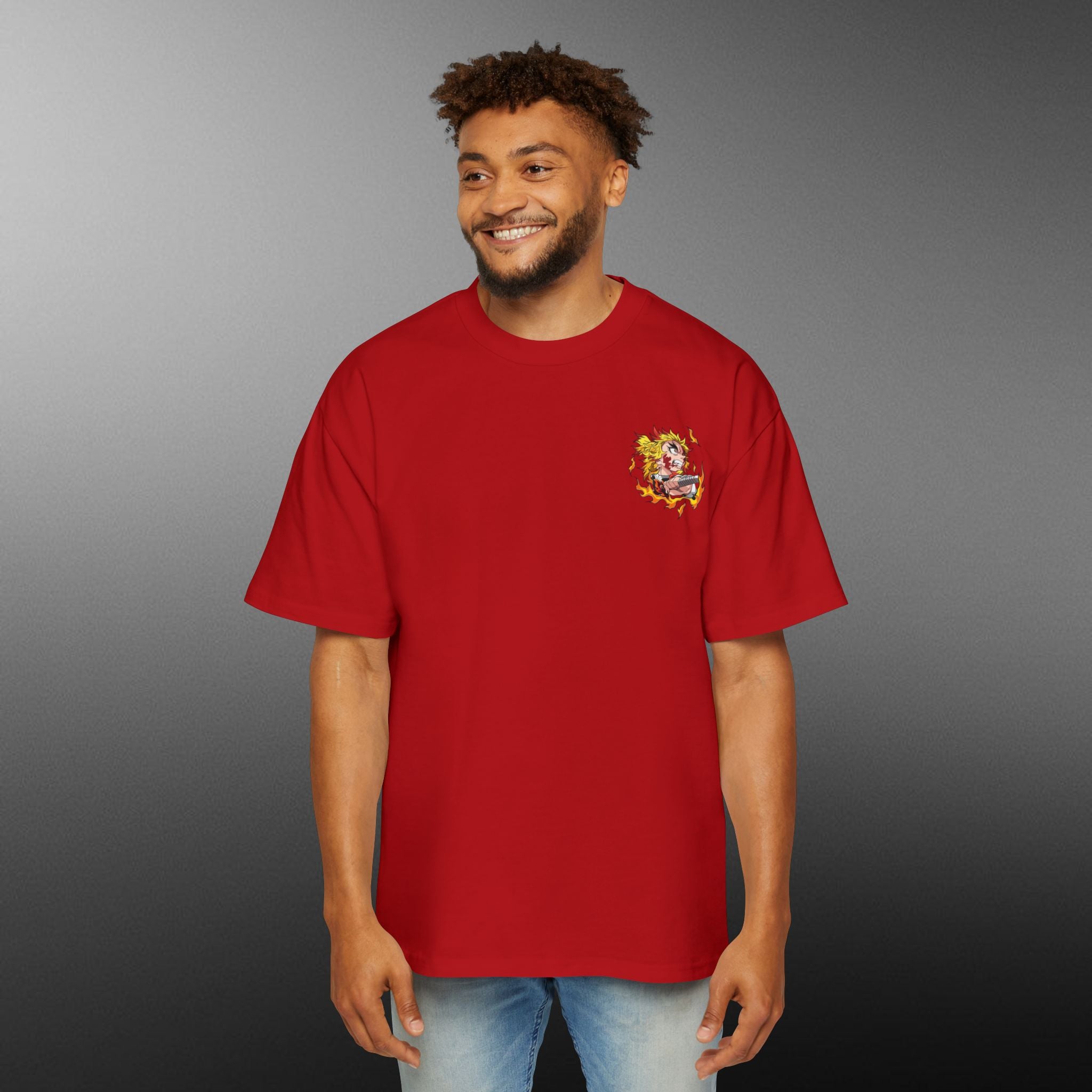 “Burn With Honor” Heavy Oversized Graphic Tee - Anime Inspired Design