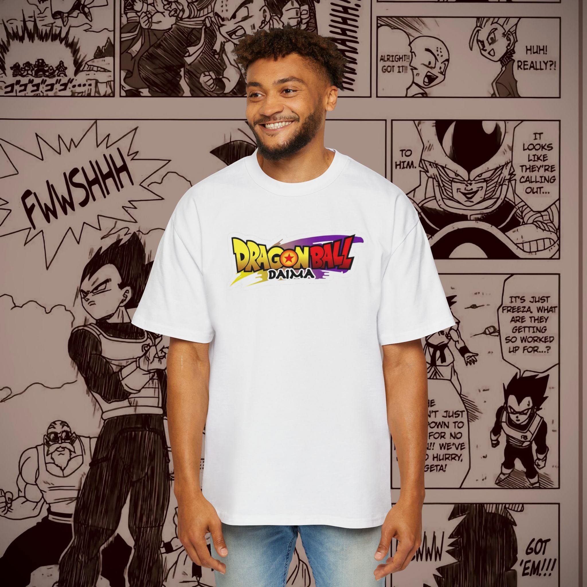 Dragon Ball Z Men's Oversized Tee - Retro Anime Graphic T-Shirt