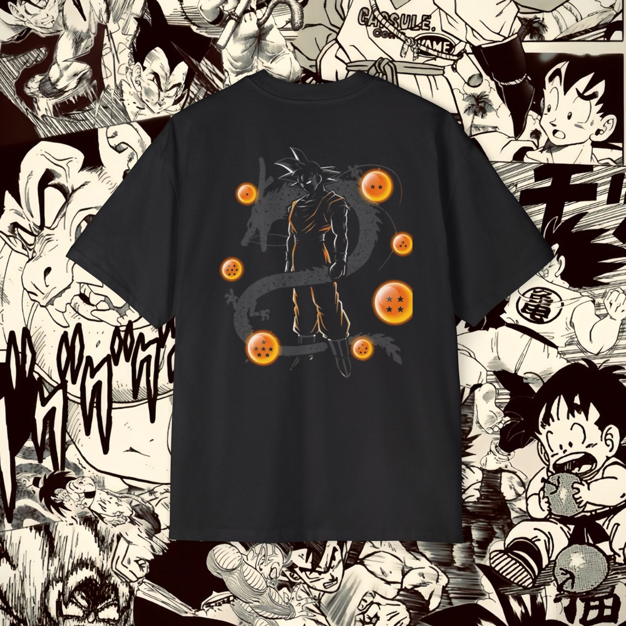 Divine Goku Inspired Oversized Tee - Comic Style Graphic Tee