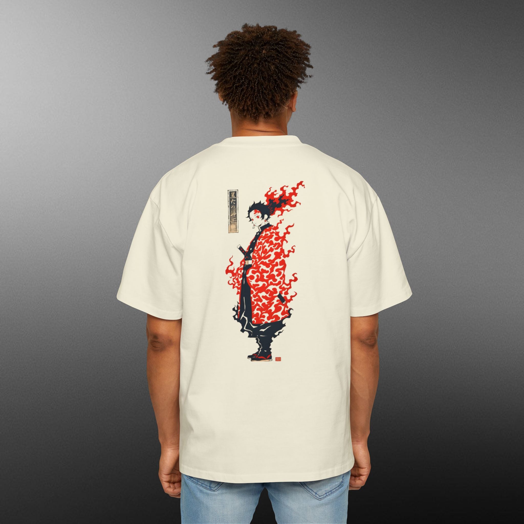 “Crimson Wrath” Heavy Oversized Tee- Bold Graphic Design