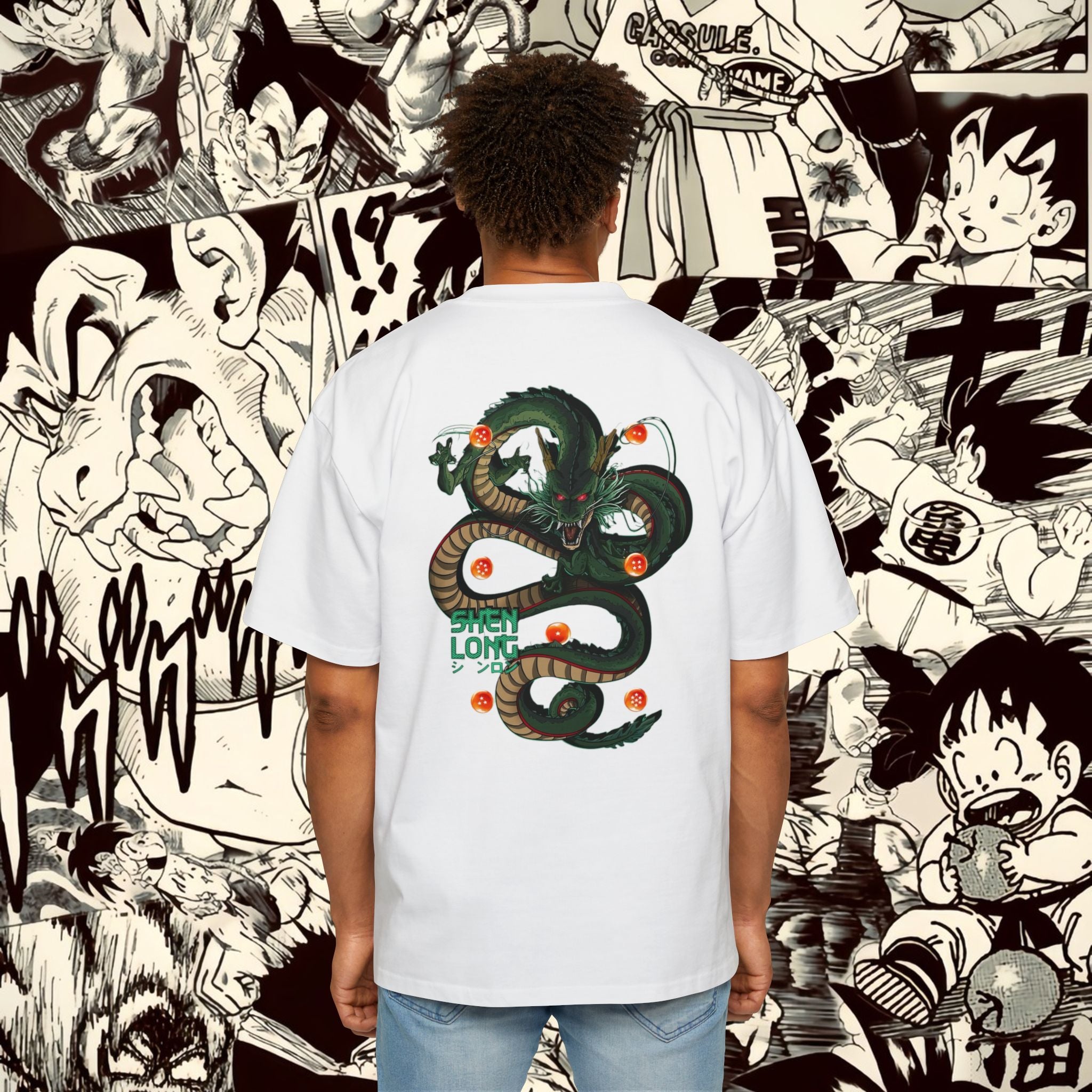 Shenron Dragonball Inspired Heavy Oversized Tee - Vintage Anime Graphic Shirt